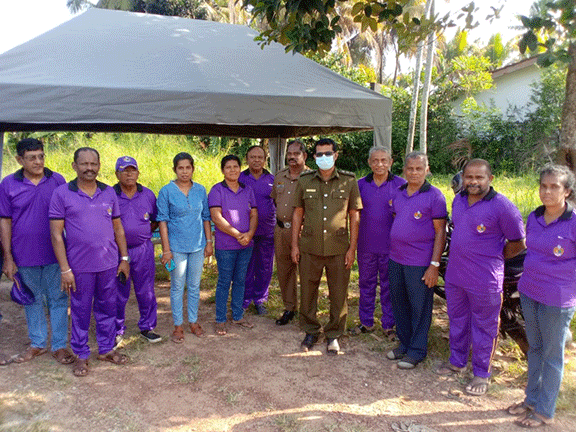 496 Kottawa South  Clean up the area around the Grama niladari officer's office and the society's grounds and conduct garbage collection